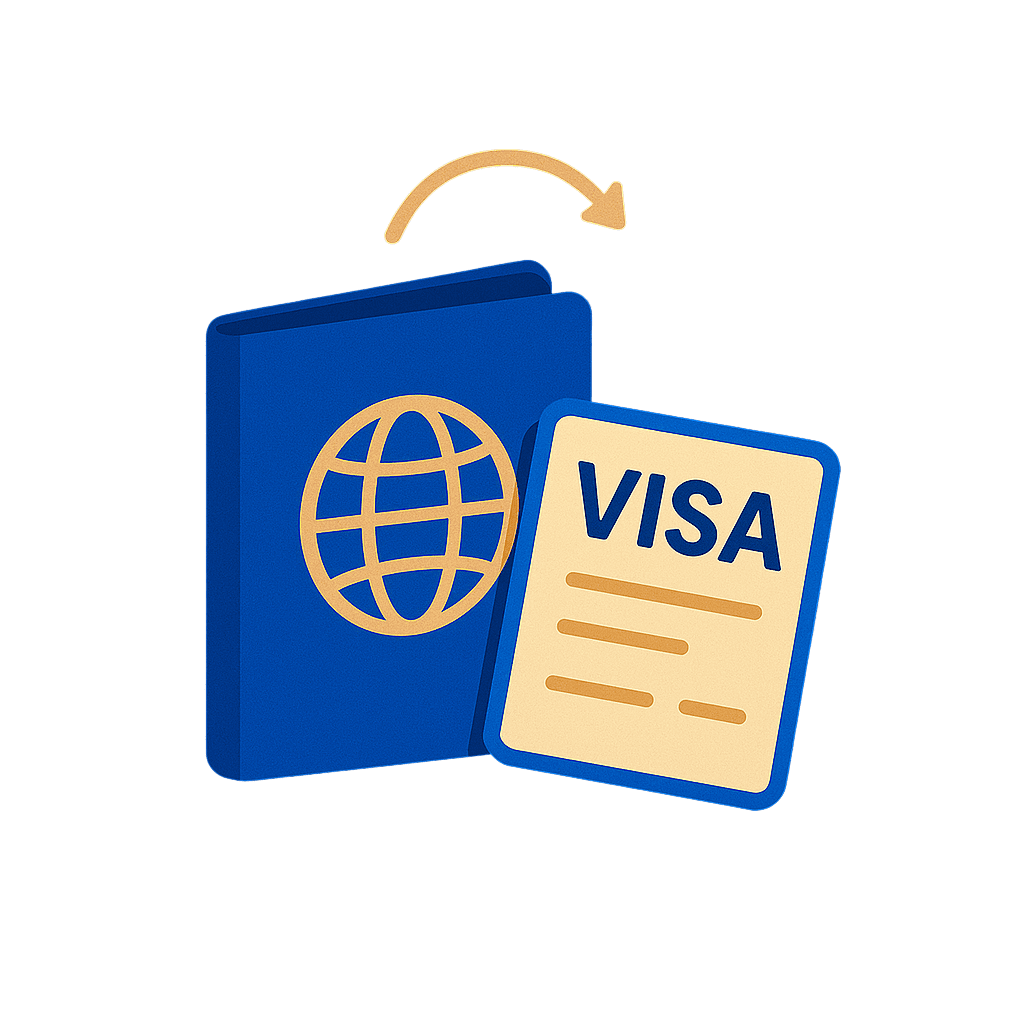 Ilustración de extensión de visa